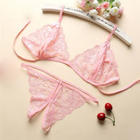 Sexy Lingerie Women Push Up With Lace Straps Transparent Bra Panties Embroidered See Through Comfortable Lingerie Sets Bras