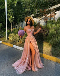 Evening Dresses Long Woman Gown Sequins Robe Parties Bride Dress Prom Party Gowns