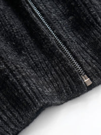 2025 Winter New Arrival 100% Wool Knitted Cardigan Half Turtleneck Zipper Casual Coat Women Clothing Manufacturers