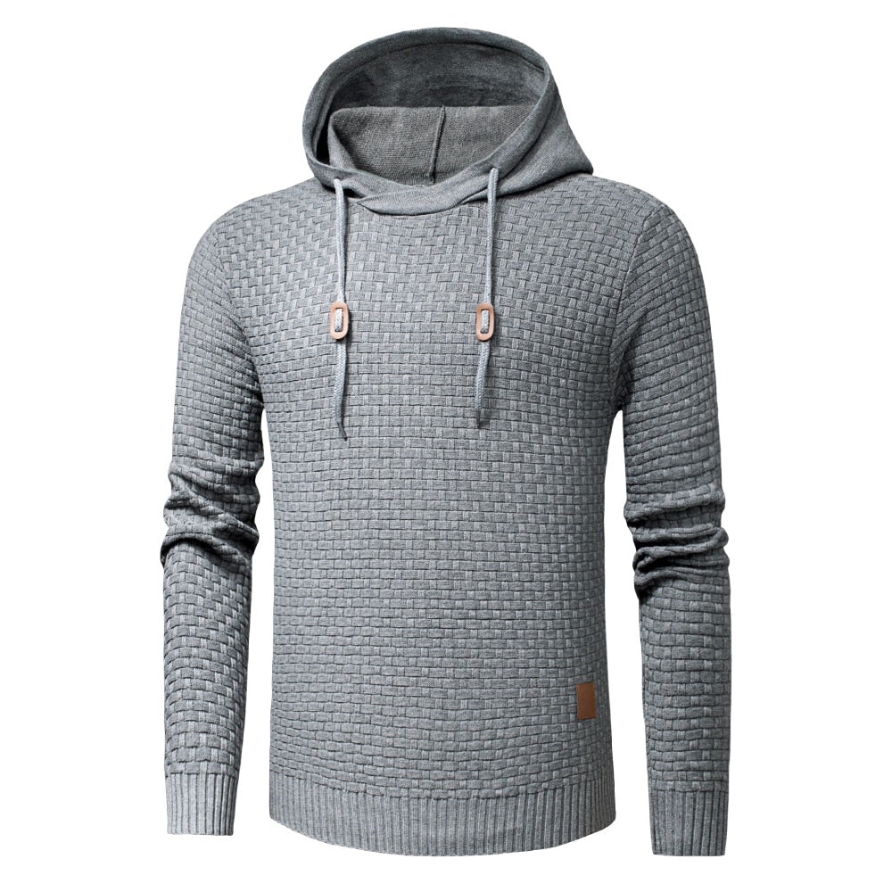 Plus Size 3XL Men Spring New Cotton Warm Knitted Sweater Pullover Men Autum 3D Pattern Casual Hooded Sweater Coat Pull Homme Men