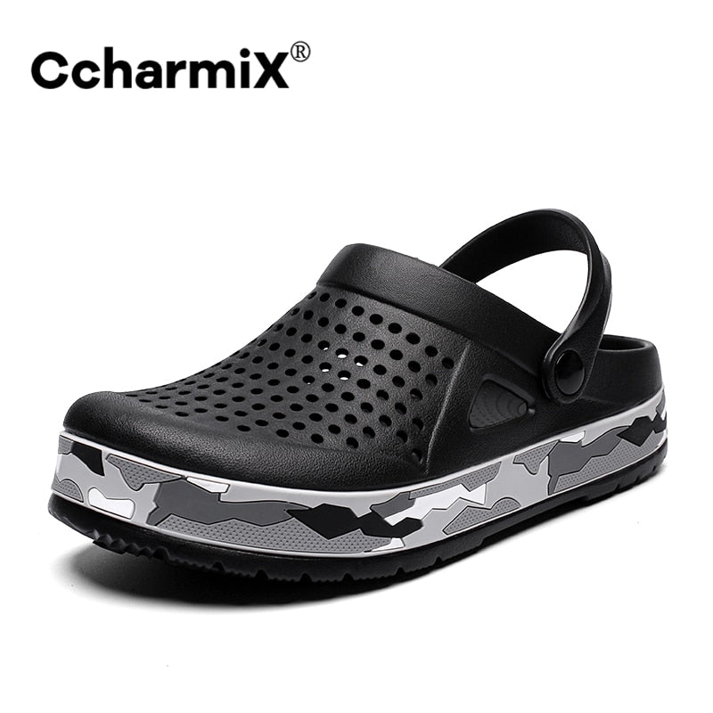 CcharmiX Mens Clogs Camo New Mens Sandals Summer Beach Slippers Men Outdoor Casual Men Sandals Water Shoes Male Big Size