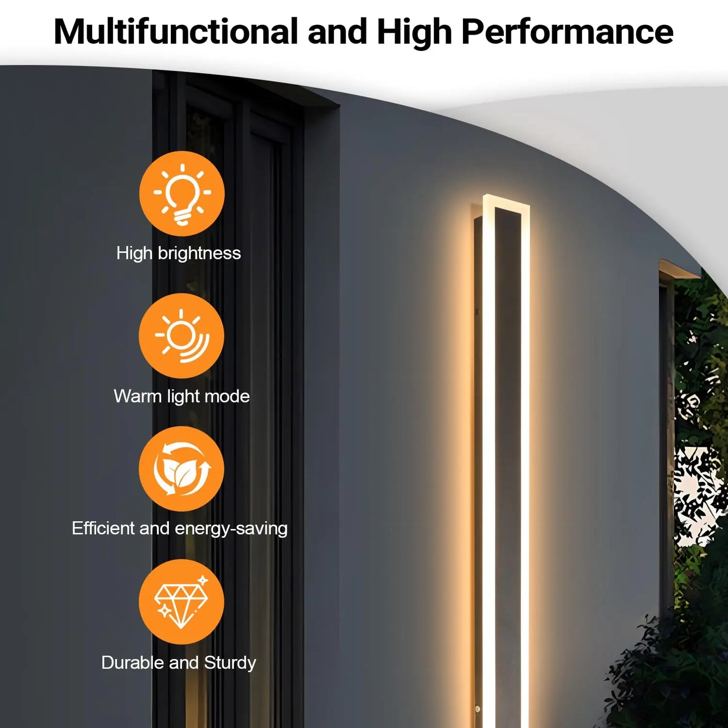 Modern Minimalist Dimmable  Outdoor Wall Lamp Waterproof Long Wall Lamp for Courtyard Garage Villa Indoor LED Lighting Fixtures