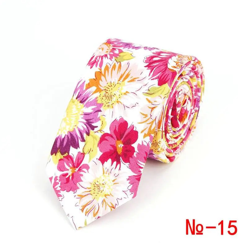 Brand New 100% Cotton Men's Paisley Print Neck Ties For Men Necktie Narrow Slim Skinny Cravate Narrow Flower Neckties Corbatas