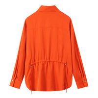 MYST&ZA Women's Clothing 2025 Spring New Fashion Casual Long-sleeved Lapel Adjustable Belt Side Slit Shirt 2674307