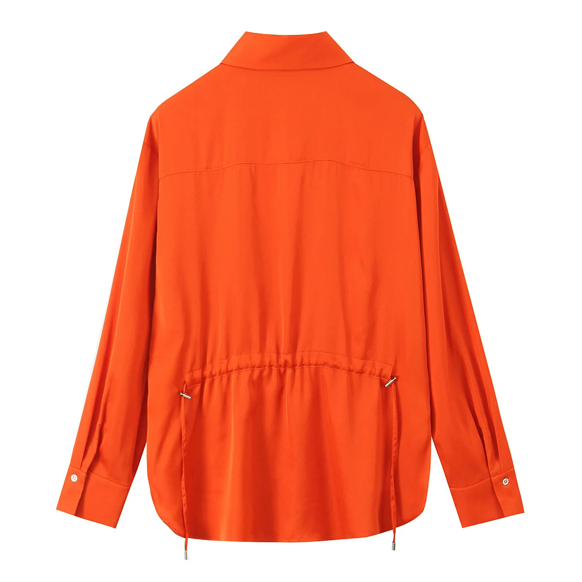 MYST&ZA Women's Clothing 2025 Spring New Fashion Casual Long-sleeved Lapel Adjustable Belt Side Slit Shirt 2674307