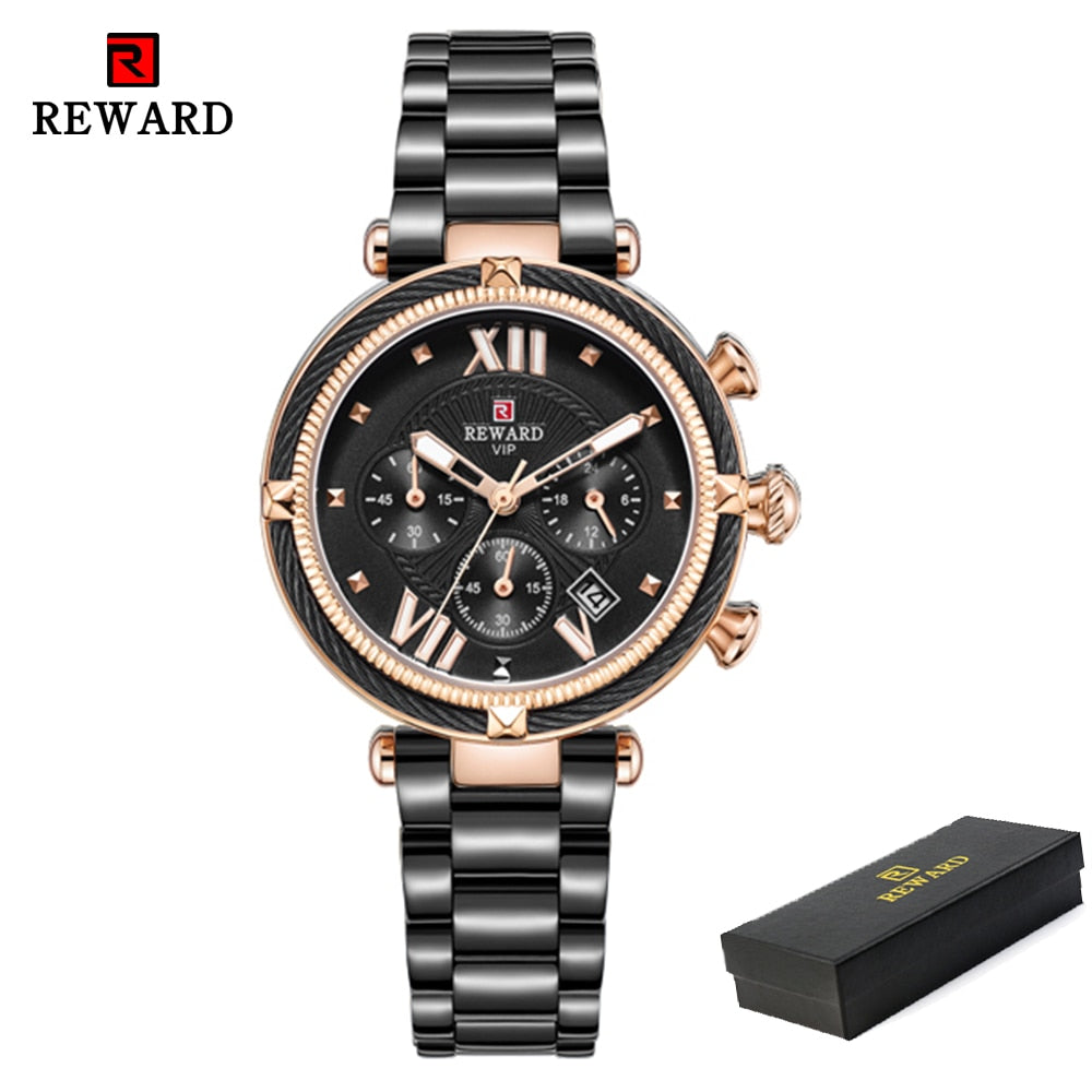 REWARD Luxury Fashion Women Watches Waterproof Casual Quartz Ladys Watch for Woman Dress Ladies Wristwatches Relogio Feminino