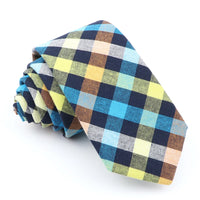 Fashion Plaid Tie For Men Women Colorful Skinny Cotton Necktie For Wedding Bussiness Casual Man's Neckties Suits Flower Cravat