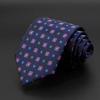 New Men&#39;s Tie Classic Solid Color Stripe Flower Floral 8cm Jacquard Necktie Accessories Daily Wear Cravat Wedding Party Gift