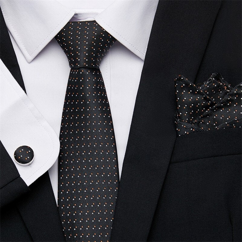 Fashion Business Silver Plaid Silk Men's Tie NeckTie 7.5cm Ties for Men Formal Luxury Wedding Quality Gravata group tie