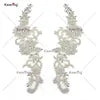 WRA-1006 Keering Hotsale Elegant Gold Wholesale Handmade Long Clause for Bridal Wedding Dress Beaded Bodice Patch Rhinestones
