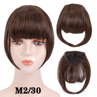 Leeons Short Synthetic Bangs Heat Resistant Hairpieces Hair Women Natural Short Fake Hair Bangs Hair Clips For Extensions Black