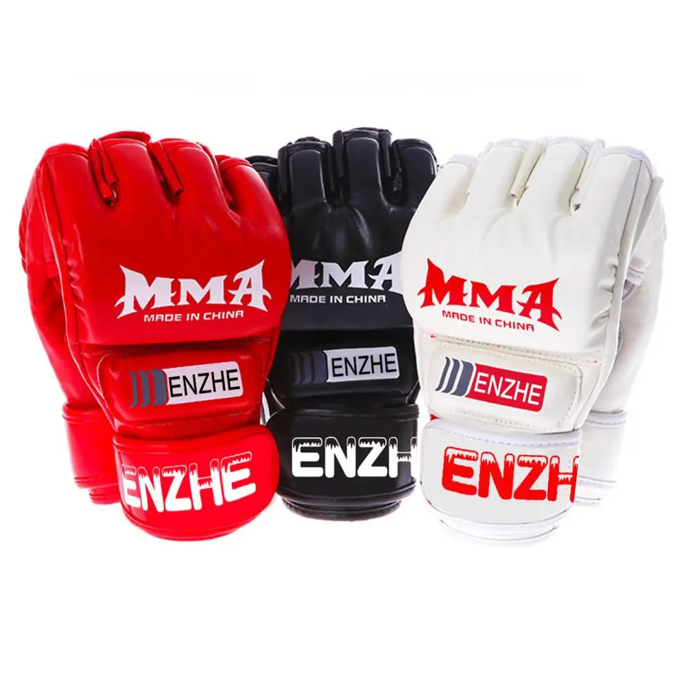 New 5 colors Fighting MMA Boxing Sports Leather Gloves Tiger Muay Thai fight box mma gloves boxing sanda boxing glove pads mma