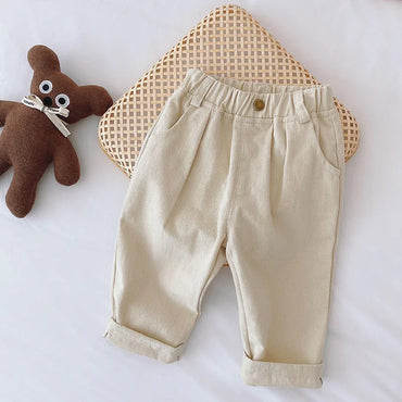 MILANCEL 2024 Spring Autumn Solid Kids Boys Straight Pants Fashion Children Clothing Trousers Brief Jeans for 1-6 Years