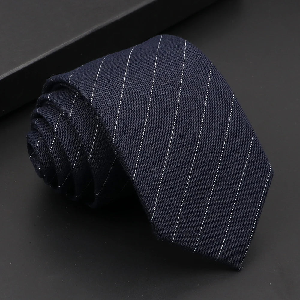 Mens Classic Cotton Ties High Quality Handmade Skinny 6CM Neck Tie Plaid Solid Color Striped Narrow Business Shirt Accessories