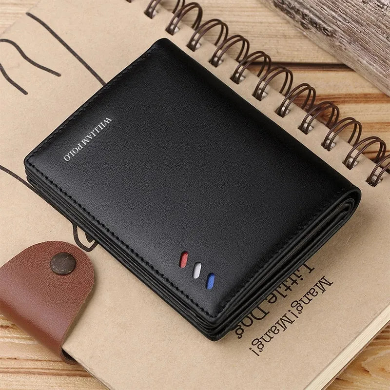 Men Wallets Leather Purse credit card Luxury Card package 2022 WILLIAMPOLO Genuine Leather Men's WalletsNew Design Men Short