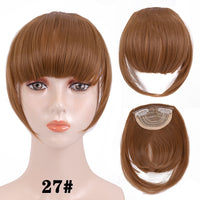 Leeons Short Synthetic Bangs Heat Resistant Hairpieces Hair Women Natural Short Fake Hair Bangs Hair Clips For Extensions Black