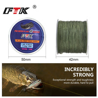 FTK 114M PE Braided Wire Fishing Line 125Yards 4 Strands 0.10mm-0.40mm 8LB-60LB Japan Incredibly Strong Multifilament Fiber Line