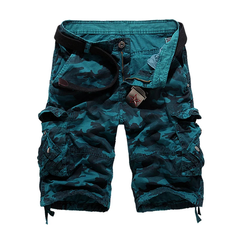 US Size 2024 New Camouflage Loose Cargo Shorts Men Cool Summer Military Camo Short Pants Homme Cargo Shorts