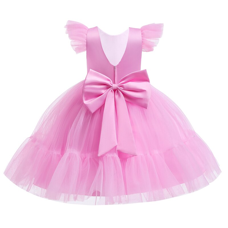 Pageant Formal Bridesmaid Dresses Girls Tulle Fluffy Wedding Princess Dress For Kids Elegant Children Birthday Party Prom Gown