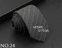 Mens Classic Cotton Ties High Quality Handmade Skinny 6CM Neck Tie Plaid Solid Color Striped Narrow Business Shirt Accessories