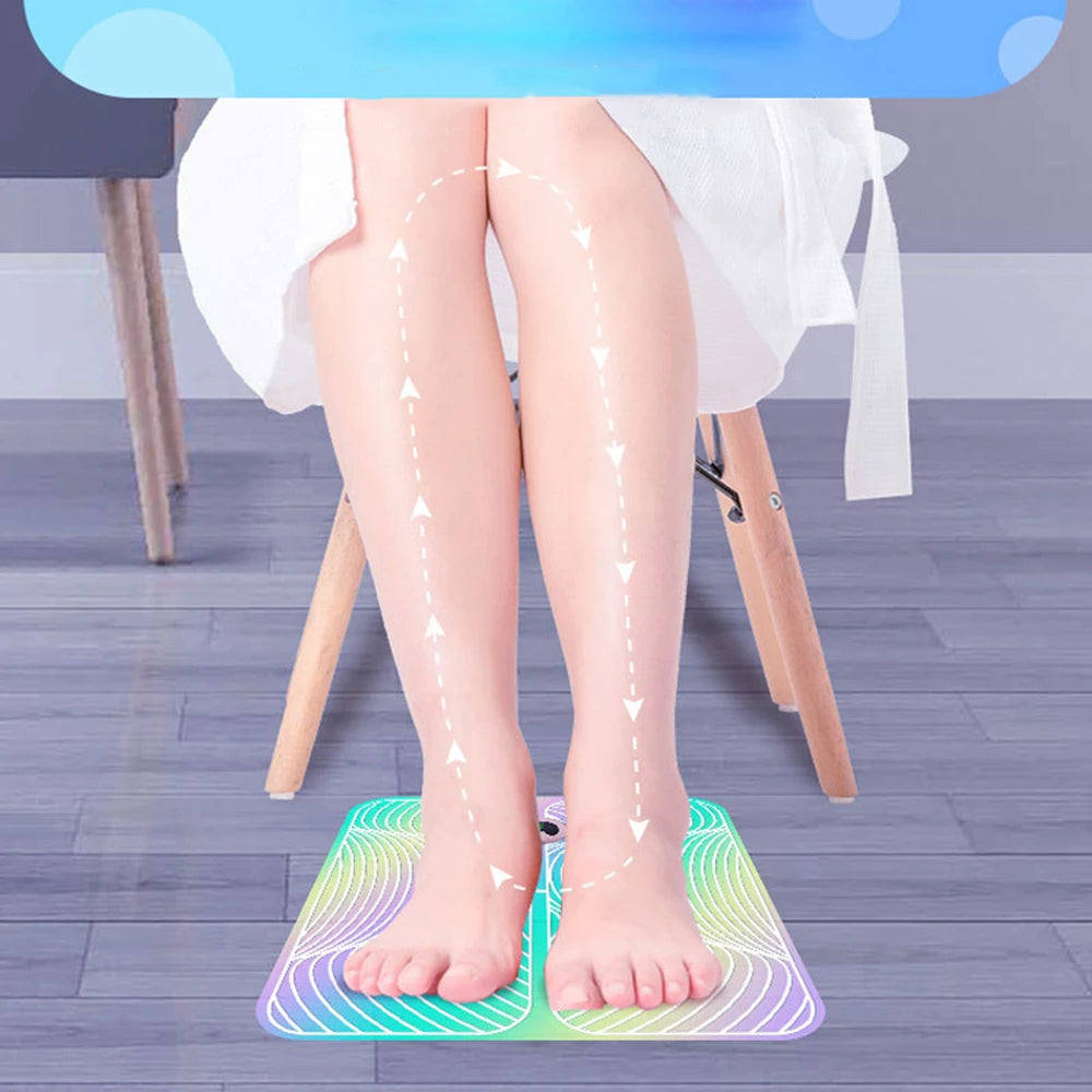 Electric Remote Control Foot Massager EMS Foot Massager Foot Leg Circulation Booster Portable Massage Foot Pad USB Rechargeable