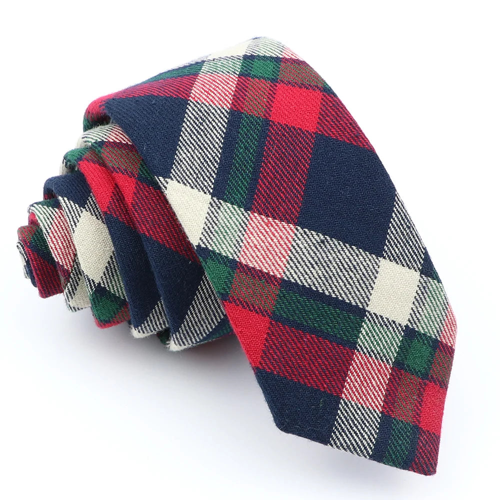 Fashion Plaid Tie For Men Women Colorful Skinny Cotton Necktie For Wedding Bussiness Casual Man's Neckties Suits Flower Cravat