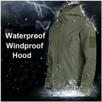 Men's Autumn Winter SoftShell Fleece Waterproof Jackets Male Hood Coats Fishing Hiking Camping Climbing Skiing Pants Trousers