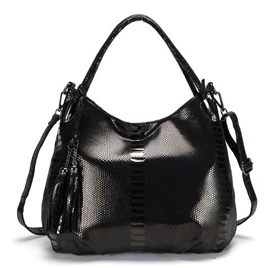 BIG SALE* High Quality Serpentine Pattern Women Luxury Shoulder Bags With Tassel Pendant PU Leather Messenger Handbags GPY01