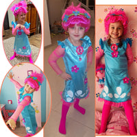 Kids Costumes Girls Dresses Trolls Poppy Costume Dress For Girls Halloween Costumes for Kids Carnaval Costume Fancy Dress