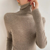 2021 Autumn Winter Women Sweater Turtleneck Cashmere Sweater Women Knitted Pullover Fashion Keep Warm New Long Sleeve Tops