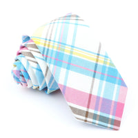 Fashion Plaid Tie For Men Women Colorful Skinny Cotton Necktie For Wedding Bussiness Casual Man's Neckties Suits Flower Cravat