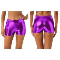 Sexy Womens Summer Glossy Booty Shorts Fashion Metallic Hot Pants Short Leggings for Lady