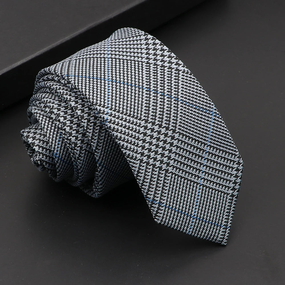 Mens Classic Cotton Ties High Quality Handmade Skinny 6CM Neck Tie Plaid Solid Color Striped Narrow Business Shirt Accessories