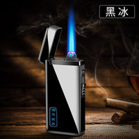 New Windproof Metal USB Lighter Torch Turbo Lighter Jet Dual Arc LED Lighter Gas Chargeable Electric Butane Pipe Cigar Lighter