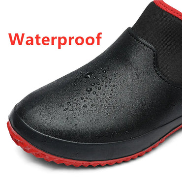 2020 New Men Shoes Kitchen Working Shoes Breathable Non-slip Waterproof Chef Shoes Casual Flat Work Shoes Water Shoes Rain Boots