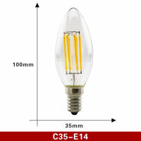 2pcs E27 E14 Retro Edison LED Filament Bulb Lamp AC220V Light Bulb C35 G45 A60 ST64 G80 G95 G125 Glass Bulb Vintage Light