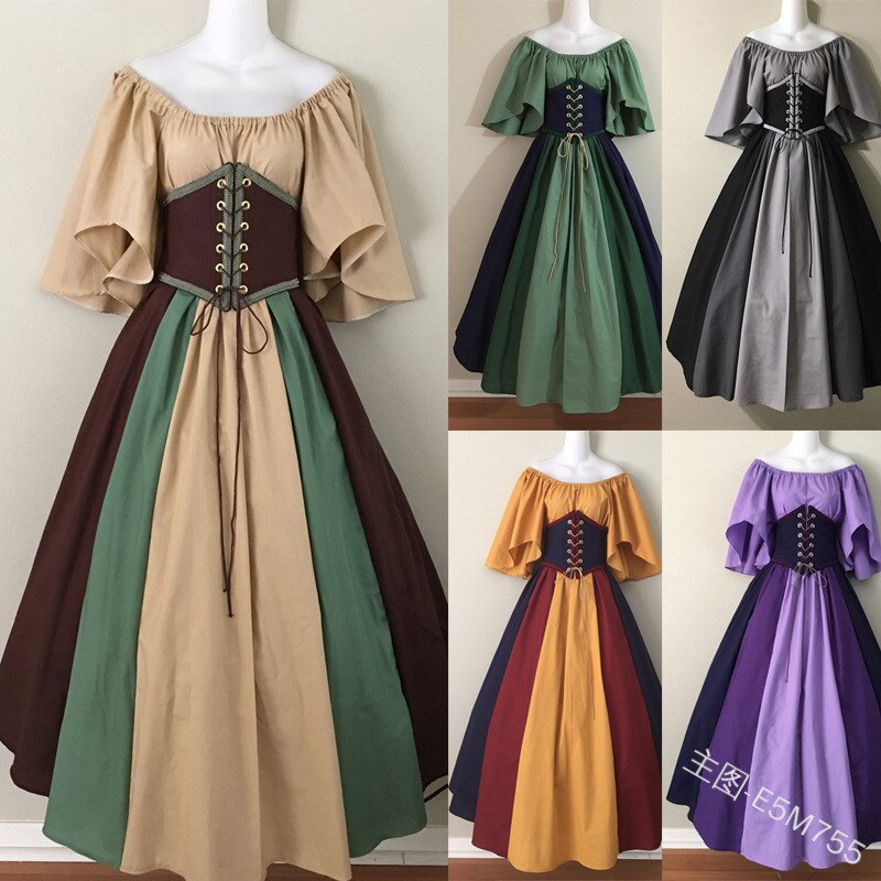 Women Sexy Palace Medieval Renaissance Elegant Long Dresses