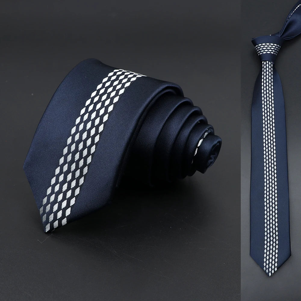 Skinny 6cm Ties For Men Wedding Dress Necktie Floral Paisley Patchwork Black Blue Tie Business Slim Shirt Accessory Gift Cravate