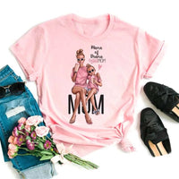 Maycaur Women Cartoon Mom Mother Boy Girl Print Mother Lady T-shirts Casual Top T Shirt Ladies Womens Graphic Female Tee T-Shirt