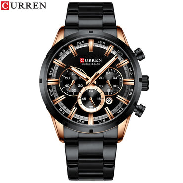 Curren Men&#39;s Watch Blue Dial Stainless Steel Band Date Mens Business Male Watches Waterproof Luxuries Men Wrist Watches for Men