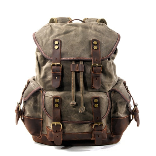 Waterproof Waxed Canvas Backpack Men Backpacks Leisure Rucksack Travel School Bag Laptop Bagpack men vintage shoulder bookbags