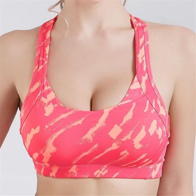 CXZD Sexy Sports Bra Top for Fitness Women Push Up Cross Straps Running Gym Femme Wear Padded Underwear Crop Tops Female