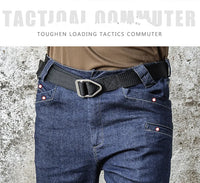 Men's  Jeans Pants Fall Military Straight Denim Tactical Long Trousers Stretch City Security Special Force Combat Pant Trousers