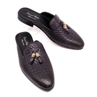 Fashion Outdoor  Half Loafers Genuine Leather Mules Tassel Men Casual Shoes