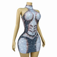 Sexy Special Shining Rhinestones Women's Adult Clothes Dance Costume Spandex/Polyester Evening Birthday Party Performance Wear