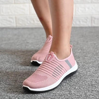 Women Flat Shoes Knitted Woman Casual Slip On Vulcanized Shoes Female Mesh Soft Breathable Women's Footwear For Ladies Sneaker