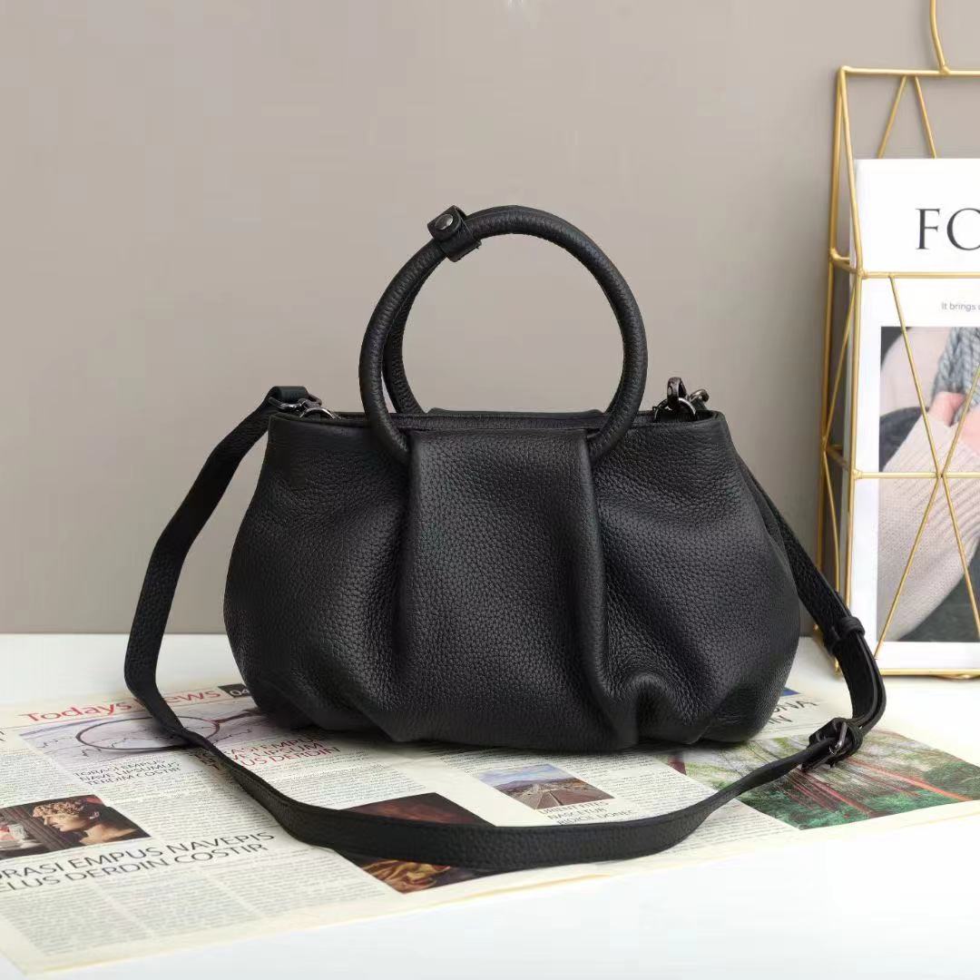 Arliwwi Real Leather Tote Handbags For Women Solid Colors High Quality Top Layer Cowhide Bags New Fashion Drop Shipping