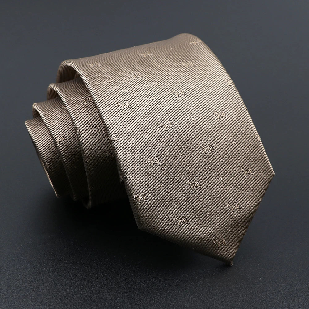 Novelty Men's Tie Floral Feather Elk Geometric Patten Red Blue Neckties Leisure Business Daily Wear Cravat Wedding Party Gift