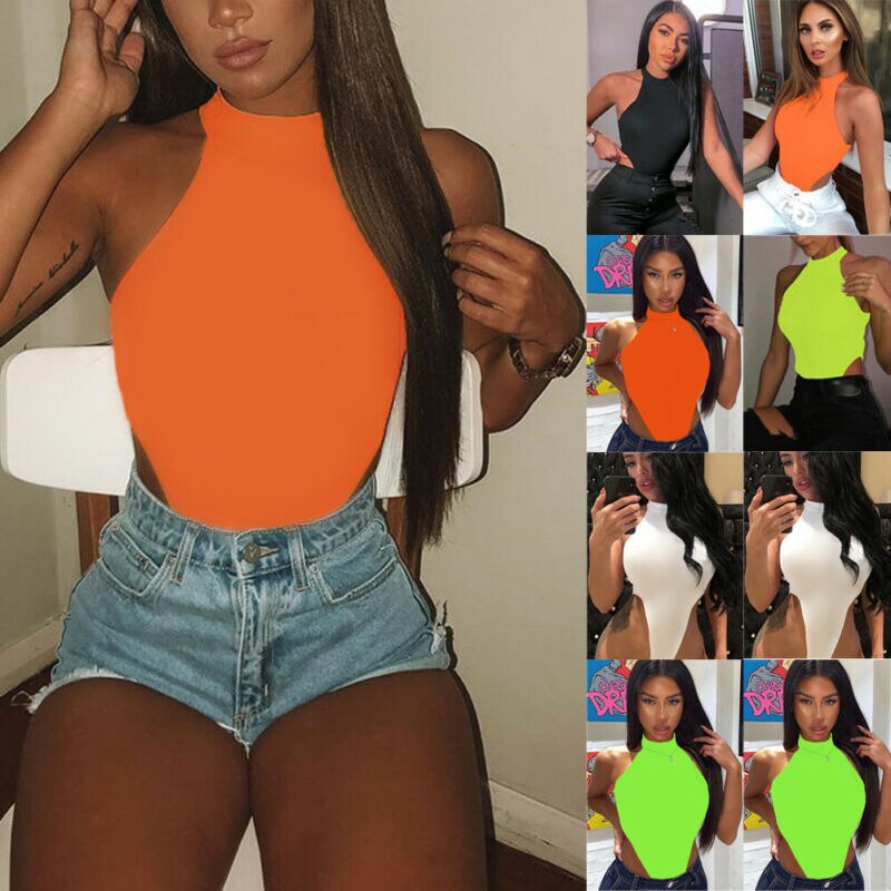 2021 New Fashion Women Sleeveless Bandage Bodysuit Leotard Tops Blouse Jumpsuit Women Clothes