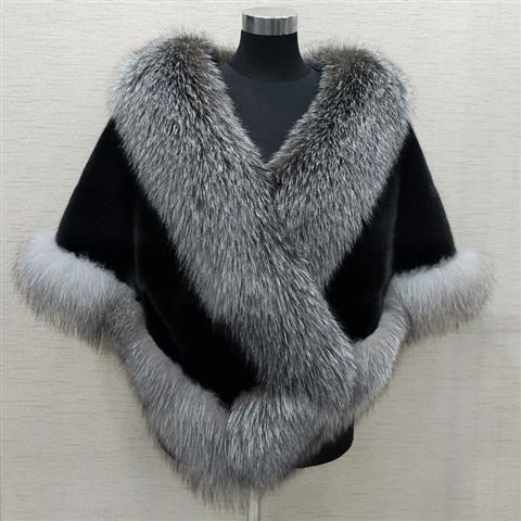 Women Sexy Fur Shoulder Wrap Bridal Shawls Winter Cape Female Jacket White Black Faux Fur Coat